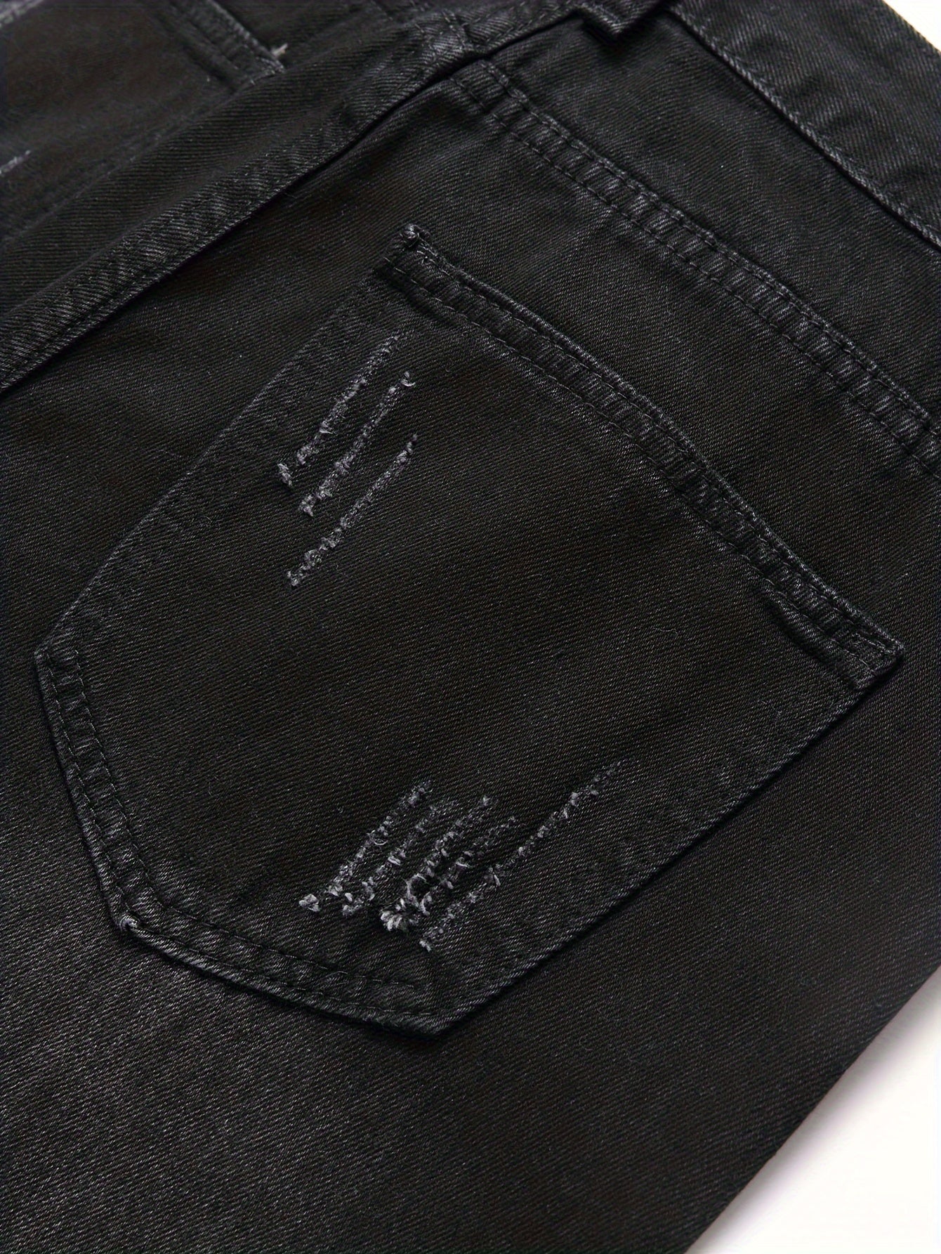 Men's Denim Jeans with Star Embroidery - Street Style, Regular Fit, Non - Stretch, Conventional Length, Suitable for All Seasons, Water Washed, Regular Closure with Built - in Zipper, Suitable for Men, Woven by Skein Weaving, Pat - La Tienda Bella