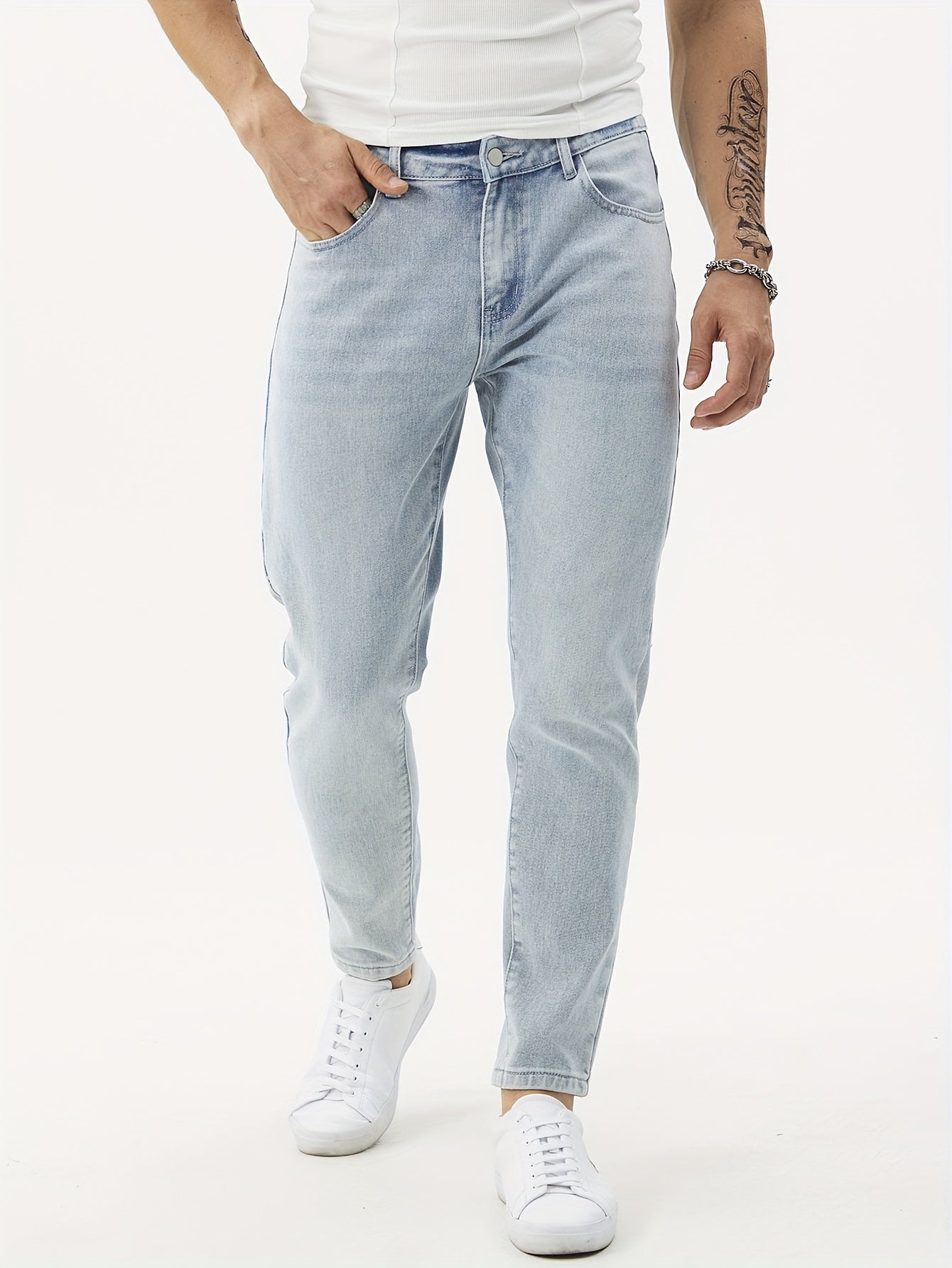 Men's Regular Fit Jeans, Fashion Comfy Denim Pants For Men, Versatile For All Seasons - La Tienda Bella