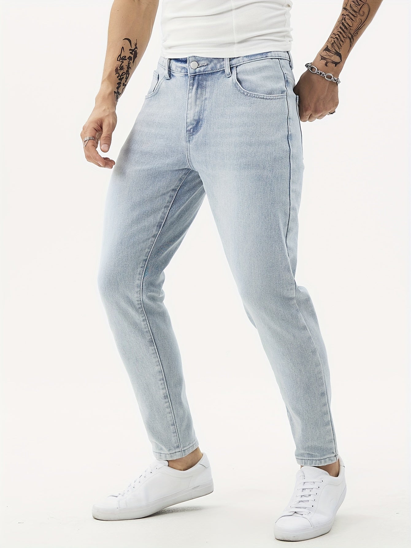 Men's Regular Fit Jeans, Fashion Comfy Denim Pants For Men, Versatile For All Seasons - La Tienda Bella