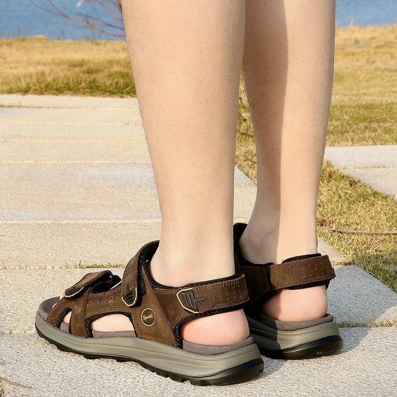 Men's Sandals outdoor Summer Comfortable Men Shoes Soft genuine leather Men Roman Sandals Men Water Trekking Sandals men - La Tienda Bella