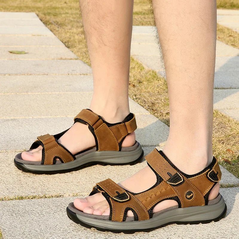 Men's Sandals outdoor Summer Comfortable Men Shoes Soft genuine leather Men Roman Sandals Men Water Trekking Sandals men - La Tienda Bella