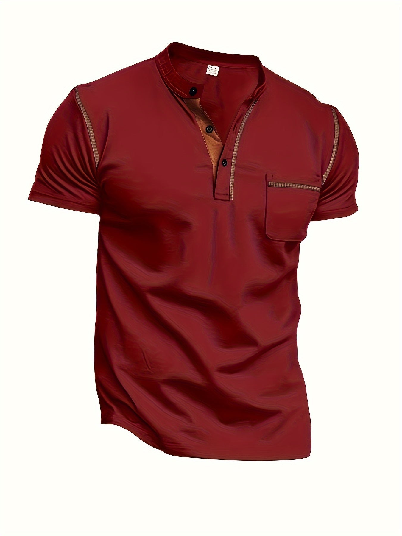 Men's Short Sleeve Henley Tee, Men's Casual Clothing For Summer, Gift For Men - La Tienda Bella