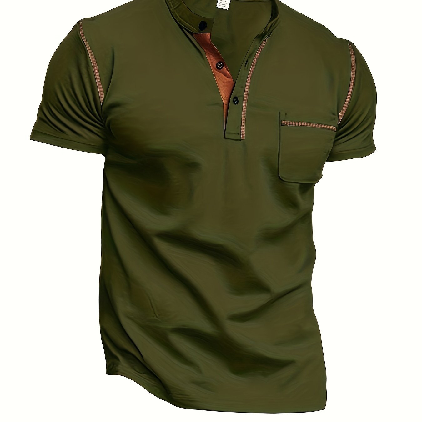 Men's Short Sleeve Henley Tee, Men's Casual Clothing For Summer, Gift For Men - La Tienda Bella