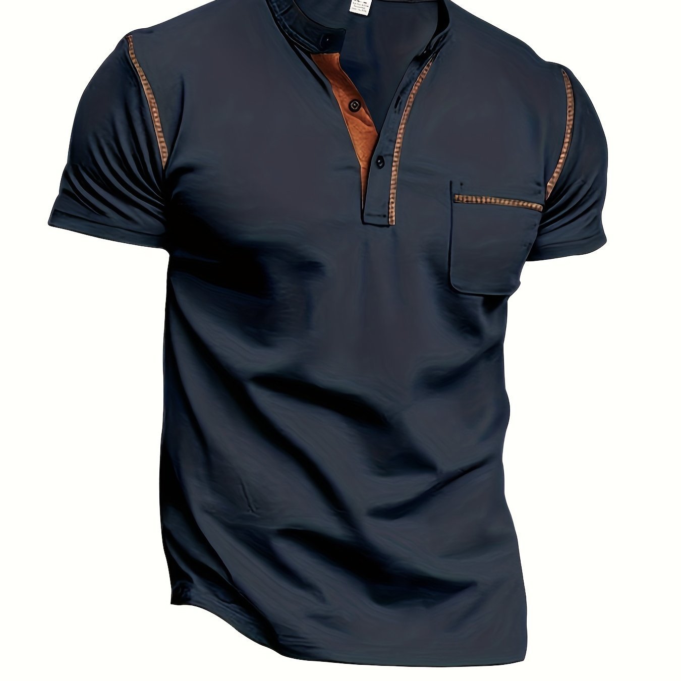 Men's Short Sleeve Henley Tee, Men's Casual Clothing For Summer, Gift For Men - La Tienda Bella