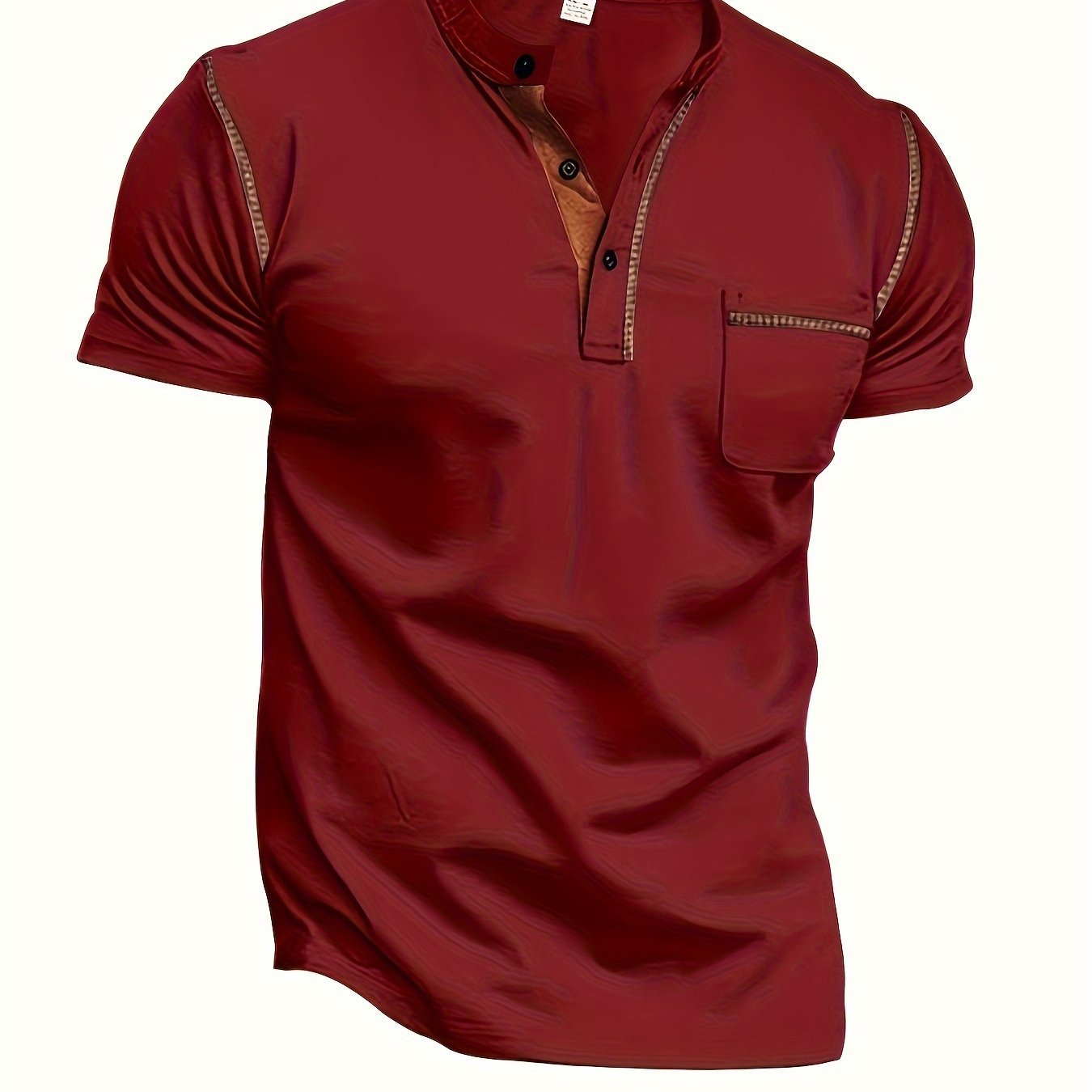 Men's Short Sleeve Henley Tee, Men's Casual Clothing For Summer, Gift For Men - La Tienda Bella