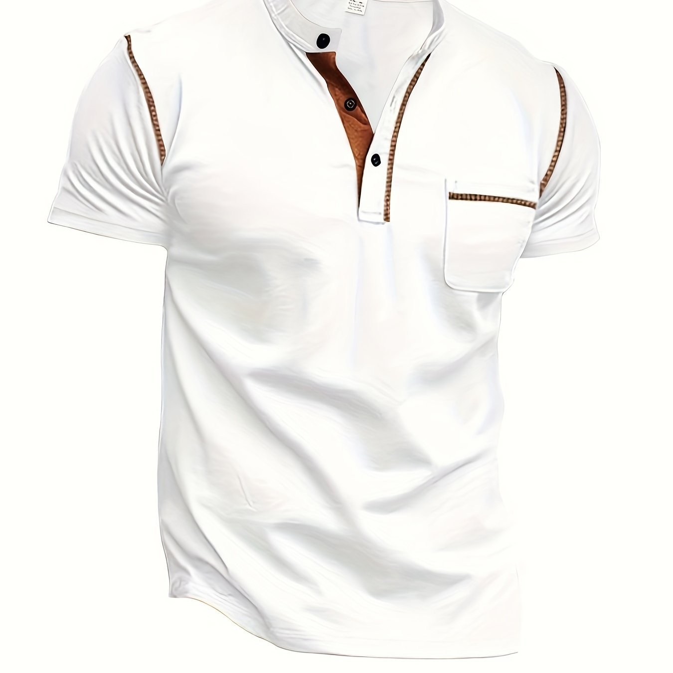 Men's Short Sleeve Henley Tee, Men's Casual Clothing For Summer, Gift For Men - La Tienda Bella