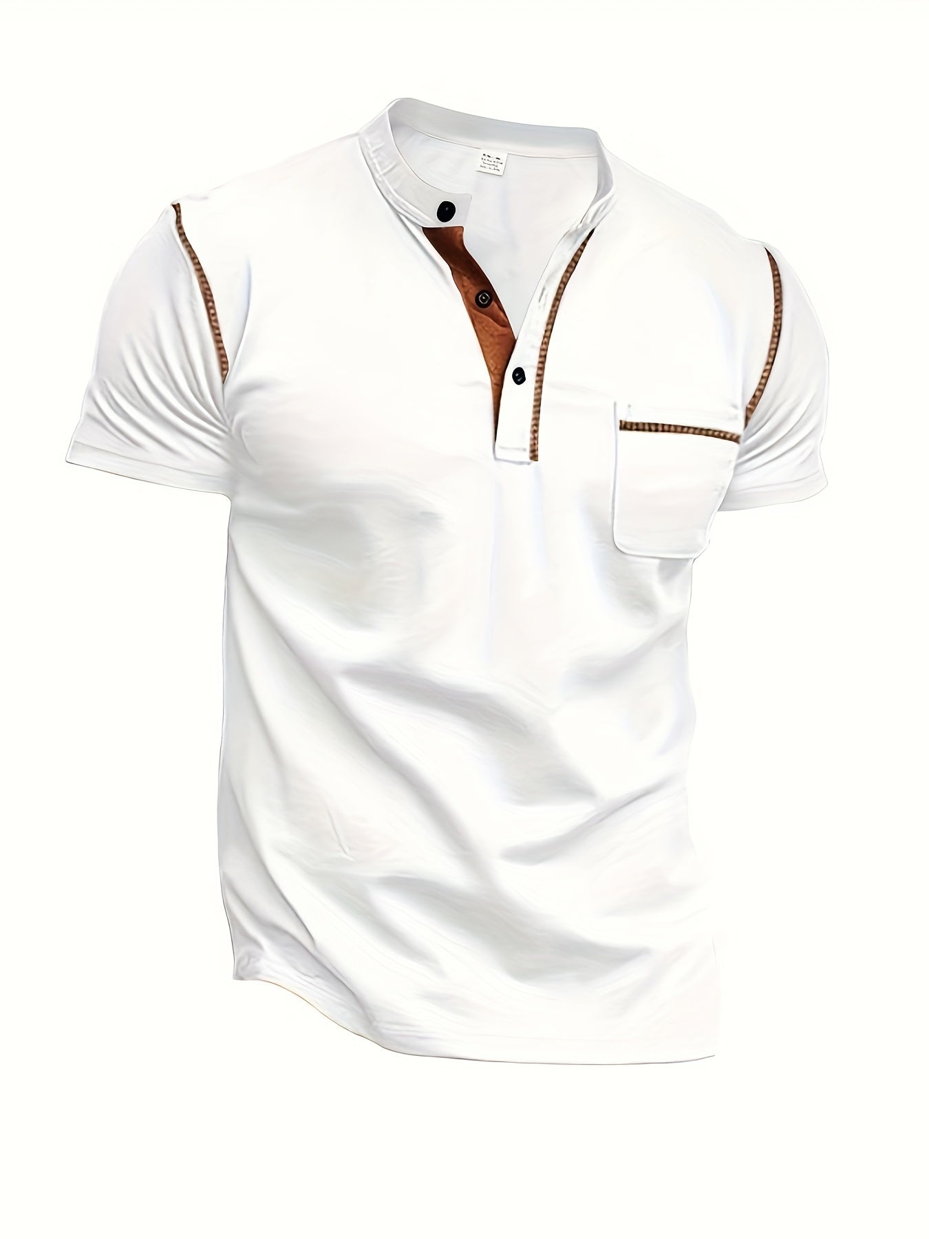 Men's Short Sleeve Henley Tee, Men's Casual Clothing For Summer, Gift For Men - La Tienda Bella