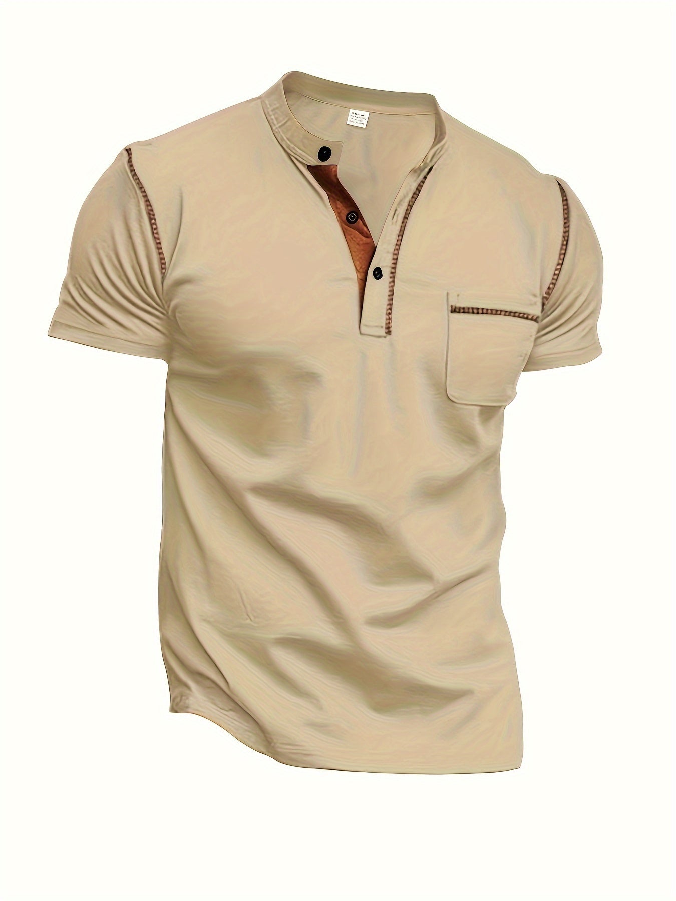 Men's Short Sleeve Henley Tee, Men's Casual Clothing For Summer, Gift For Men - La Tienda Bella