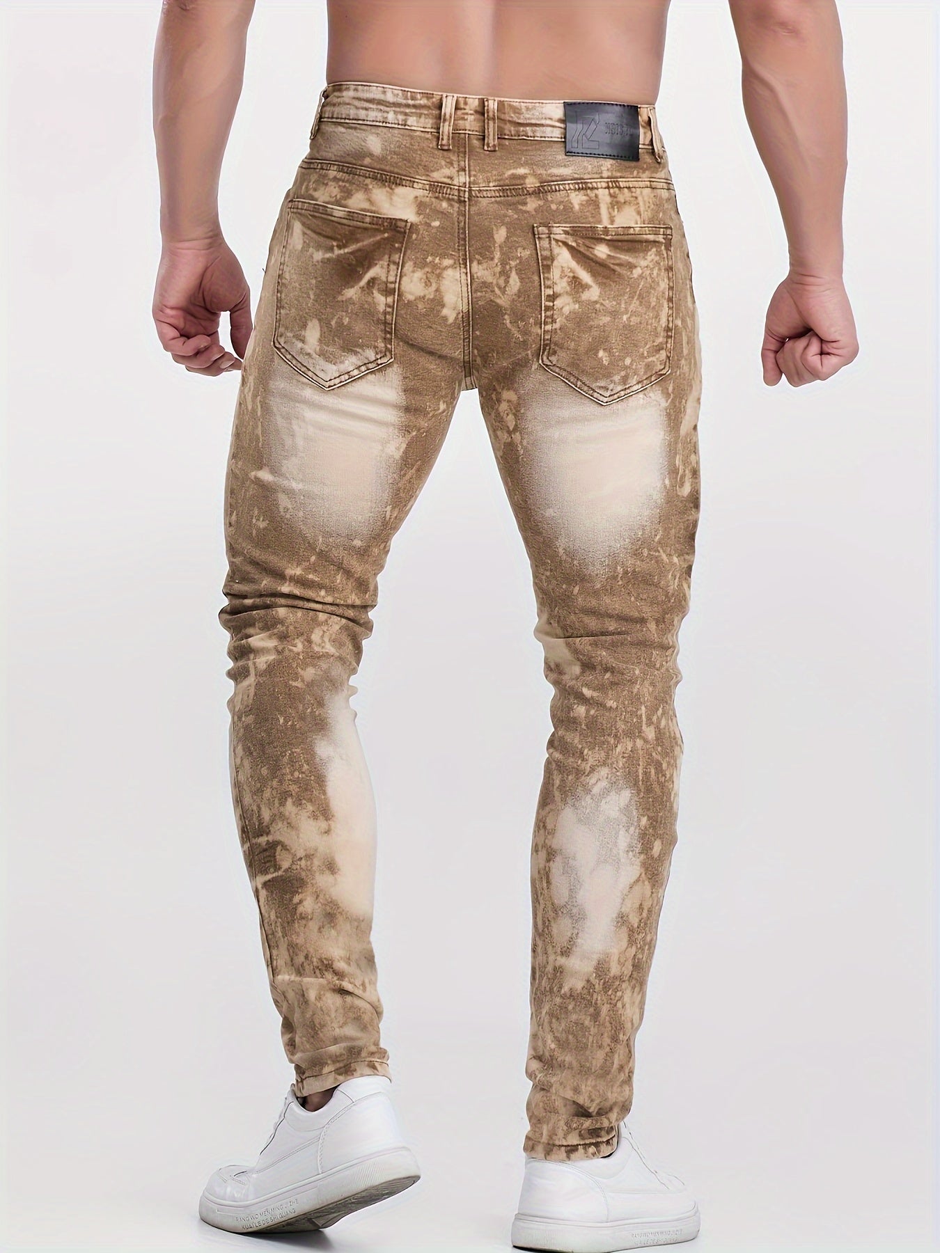 Men's Skinny Fit Distressed Jeans, Fashion Street Style Denim Pants For Men, Four - Season Wear - La Tienda Bella
