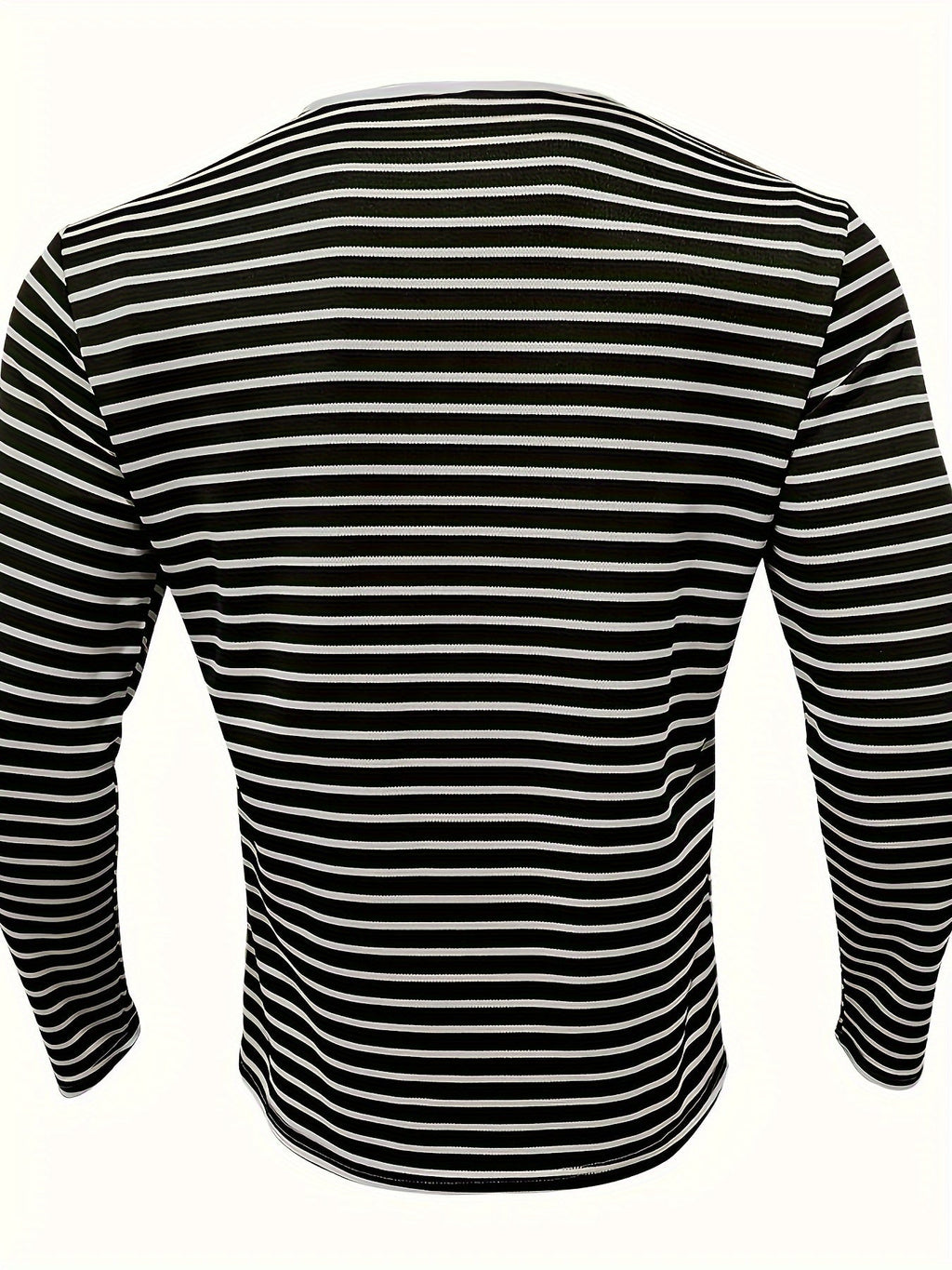 Men's Striped V - Neck Button - Down Casual Sports Henley Shirt, Polyester, Long Sleeve, Regular Fit, Summer Top for Men - La Tienda Bella