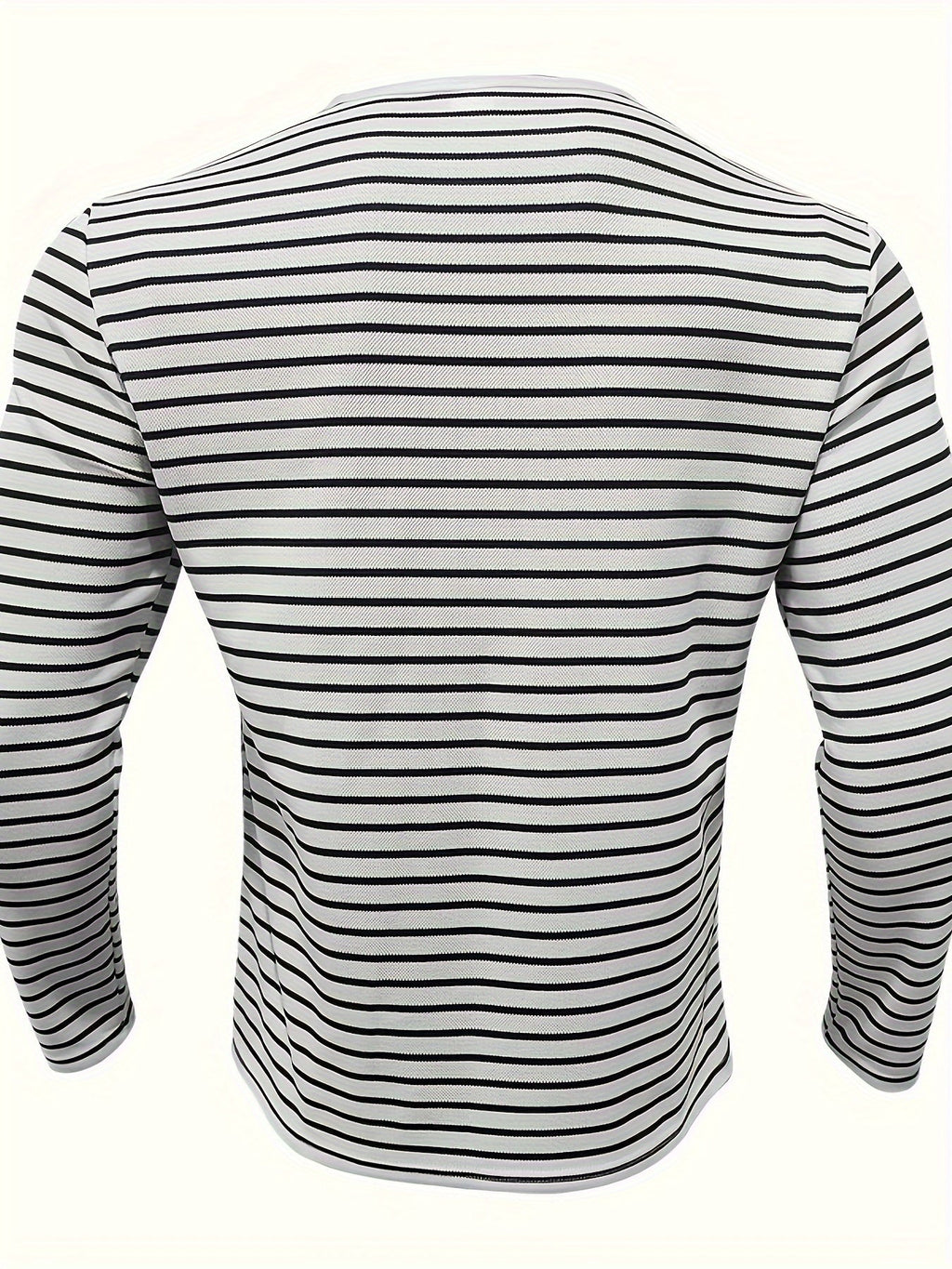 Men's Striped V - Neck Button - Down Casual Sports Henley Shirt, Polyester, Long Sleeve, Regular Fit, Summer Top for Men - La Tienda Bella