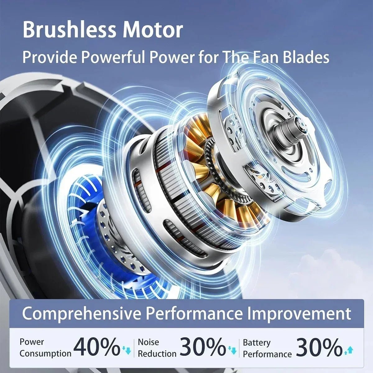 Mini Handheld Fan With Power Display Portable Air Calculating Fan Personal Highspeed Fan Rechargeable Mute Handheld Fan - La Tienda Bella