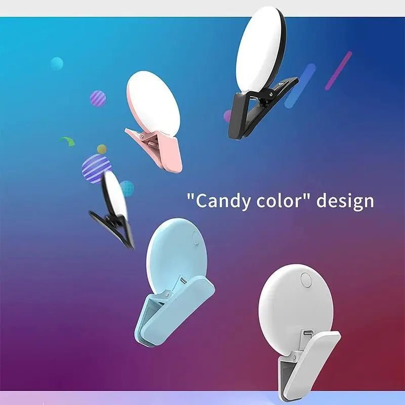 Mini LED Selfie Light Portable Mobile Phone Selfie Lamp Selfie Clip Light Photography Clip Fill Light Accessories - La Tienda Bella