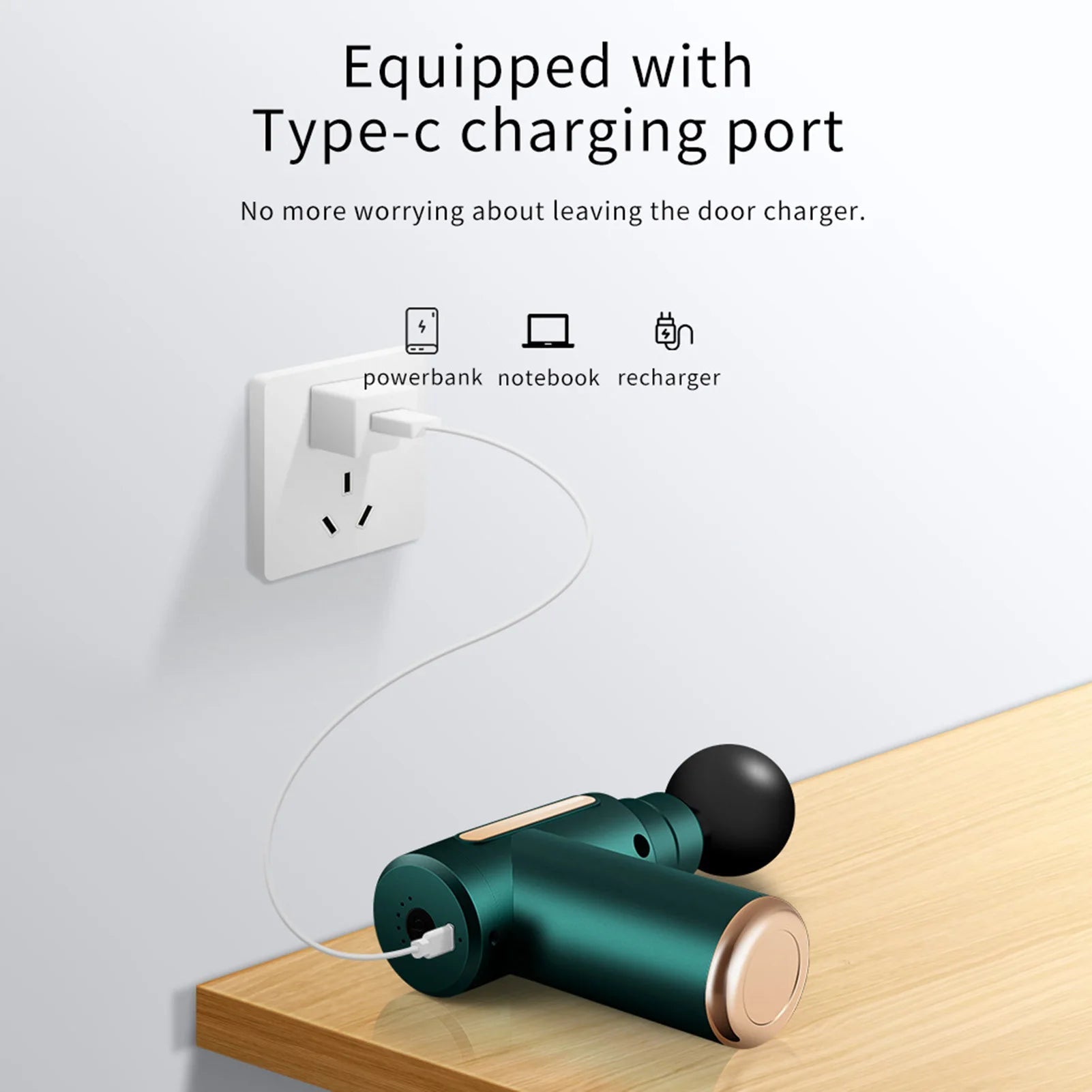 Mini Massage Gun Rechargeable Percussion Muscle Massager for Neck Back Pain Relief Electric Vibration Deep Tissue Relaxation - La Tienda Bella