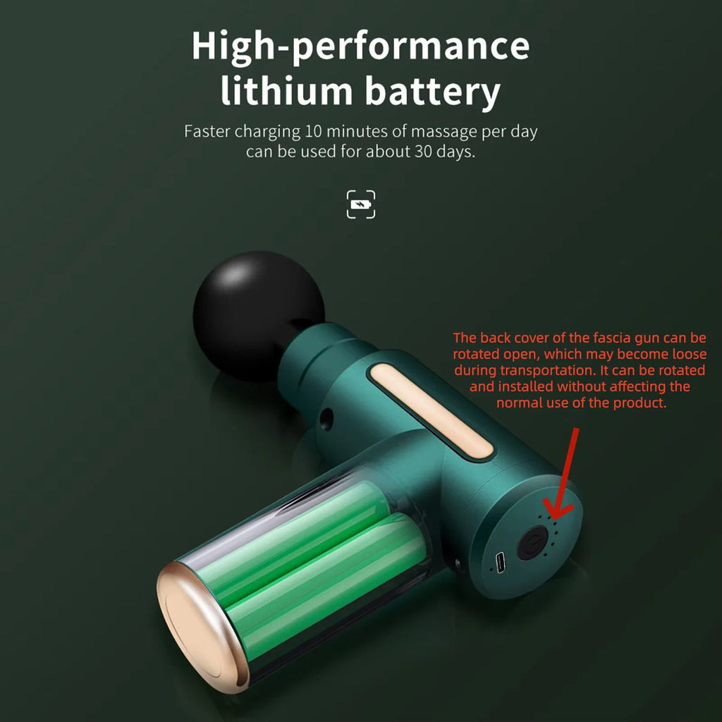 Mini Massage Gun Rechargeable Percussion Muscle Massager for Neck Back Pain Relief Electric Vibration Deep Tissue Relaxation - La Tienda Bella