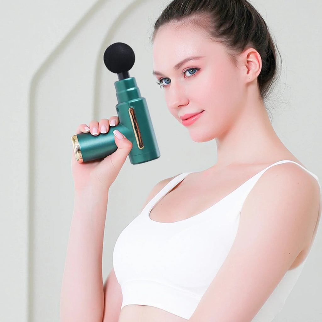 Mini Massage Gun Rechargeable Percussion Muscle Massager for Neck Back Pain Relief Electric Vibration Deep Tissue Relaxation - La Tienda Bella