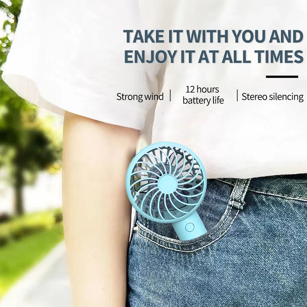 Mini Portable Fans Handheld USB Rechargeable Quiet Handheld Fans Air cooler Outdoor Travel Hand Fan ventilateur portable Fan - La Tienda Bella