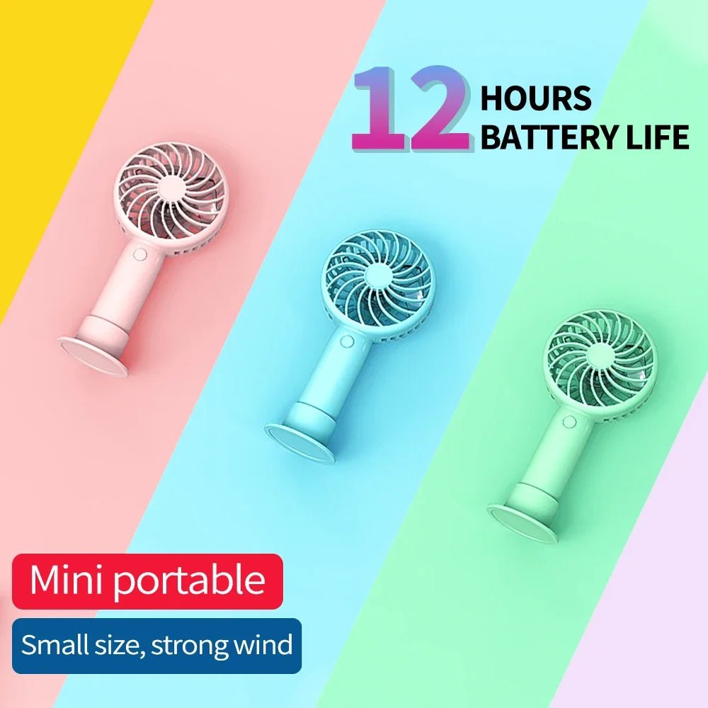 Mini Portable Fans Handheld USB Rechargeable Quiet Handheld Fans Air cooler Outdoor Travel Hand Fan ventilateur portable Fan - La Tienda Bella