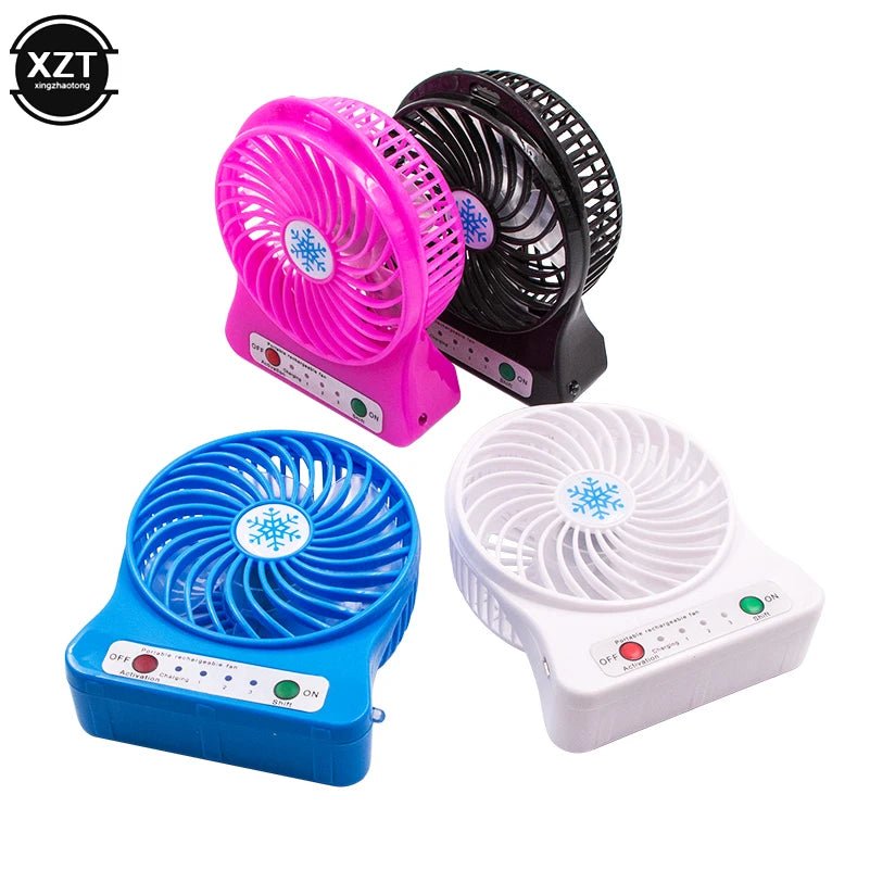 Mini Portable Handheld Fan Rechargeable USB with LED Light Desktop Air Cooler Outdoor Office Small Fan - La Tienda Bella