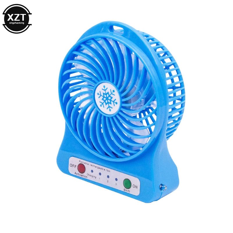 Mini Portable Handheld Fan Rechargeable USB with LED Light Desktop Air Cooler Outdoor Office Small Fan - La Tienda Bella