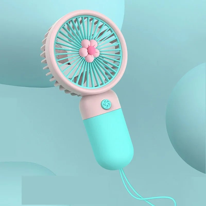Mini USB Portable Fan Rechargeable Portable Fan Electr Summer For Home Outdoor Standing Mobile Handheld Convenient Cute Flower - La Tienda Bella