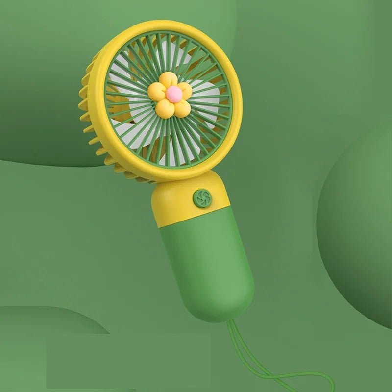 Mini USB Portable Fan Rechargeable Portable Fan Electr Summer For Home Outdoor Standing Mobile Handheld Convenient Cute Flower - La Tienda Bella