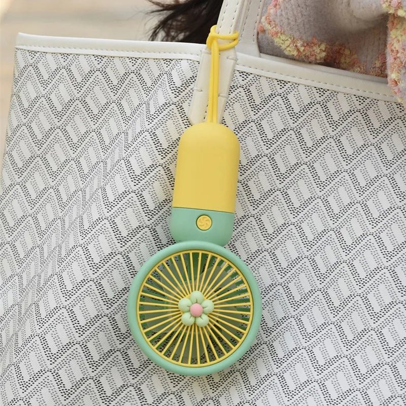 Mini USB Portable Fan Rechargeable Portable Fan Electr Summer For Home Outdoor Standing Mobile Handheld Convenient Cute Flower - La Tienda Bella