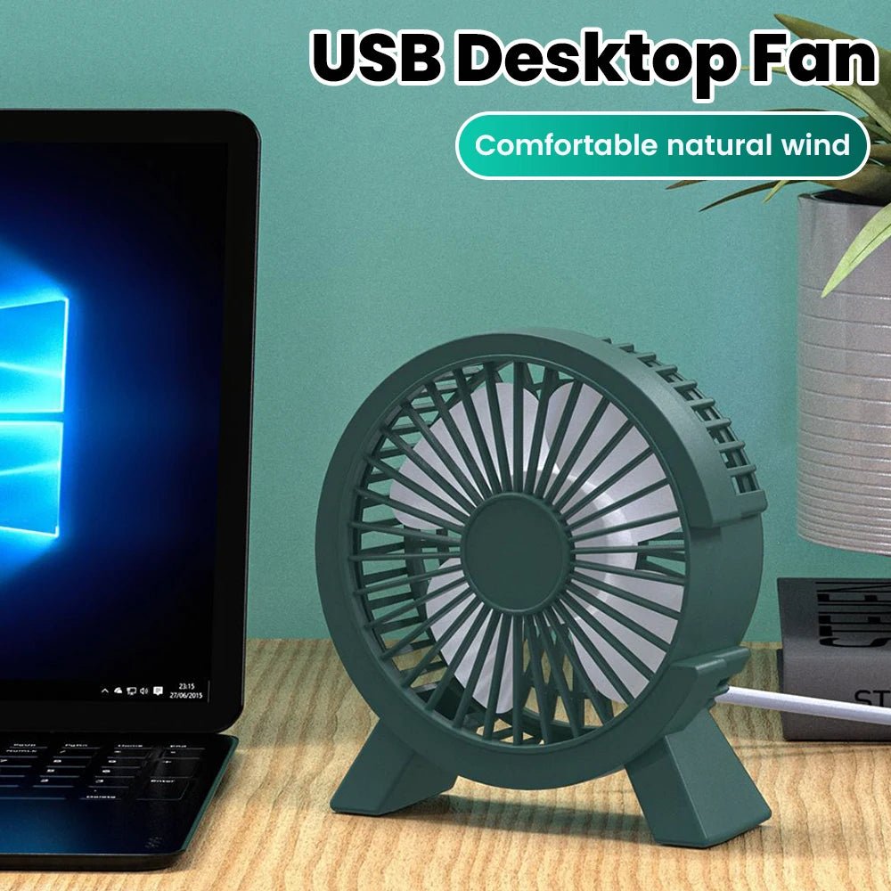 Mini USB Rechargeable Table Fan Portable USB Small Fan Fan For Student Dormitory Computer Summer Gadget Home Desk Office - La Tienda Bella