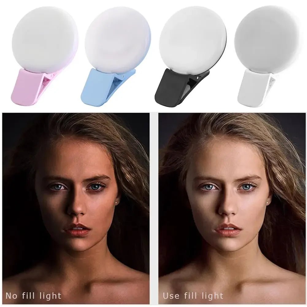 Mobile Phone LED Selfie Ring Light Portable Mini Durable Practical Three Stop Dimming Circle Photography Clip Fill Light - La Tienda Bella