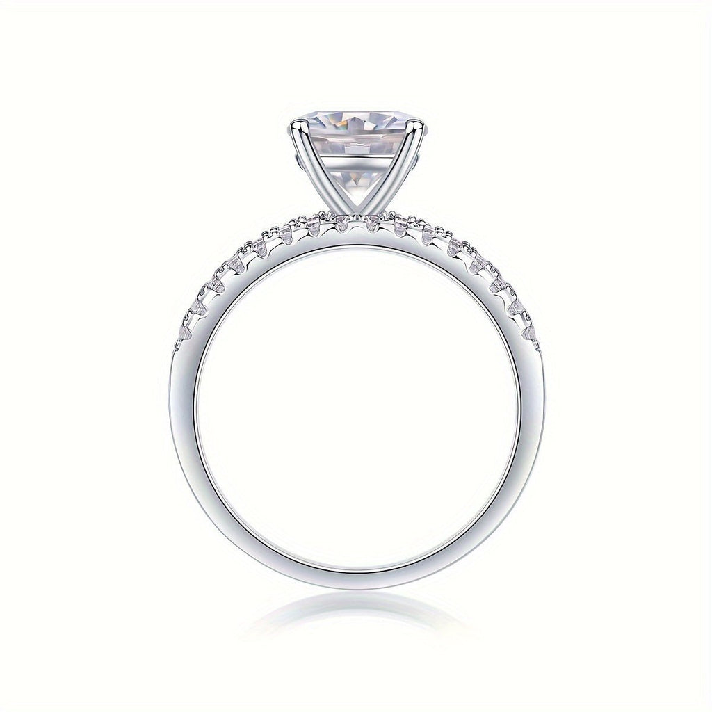 Moissanite Ring 925 Sterling Silver Plated with 18K Gold Plated for Men and Women, Suitable for Banquets, Parties, Official Occasions, Festivals, Valentine's Day, Proposals, Engagements, Weddings, Anniversaries, Birthdays - La Tienda Bella