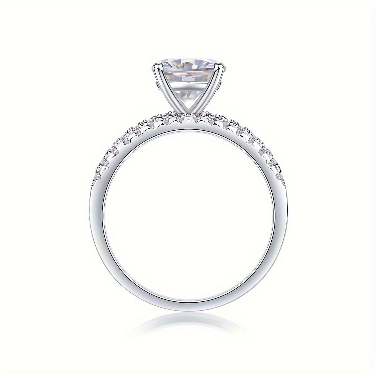 Moissanite Ring 925 Sterling Silver Plated with 18K Gold Plated for Men and Women, Suitable for Banquets, Parties, Official Occasions, Festivals, Valentine's Day, Proposals, Engagements, Weddings, Anniversaries, Birthdays - La Tienda Bella