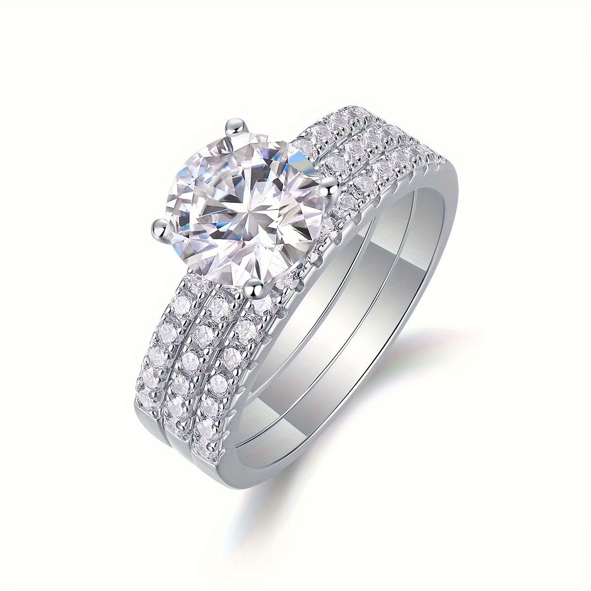 Moissanite Ring 925 Sterling Silver Plated with 18K Gold Plated for Men and Women, Suitable for Banquets, Parties, Official Occasions, Festivals, Valentine's Day, Proposals, Engagements, Weddings, Anniversaries, Birthdays - La Tienda Bella