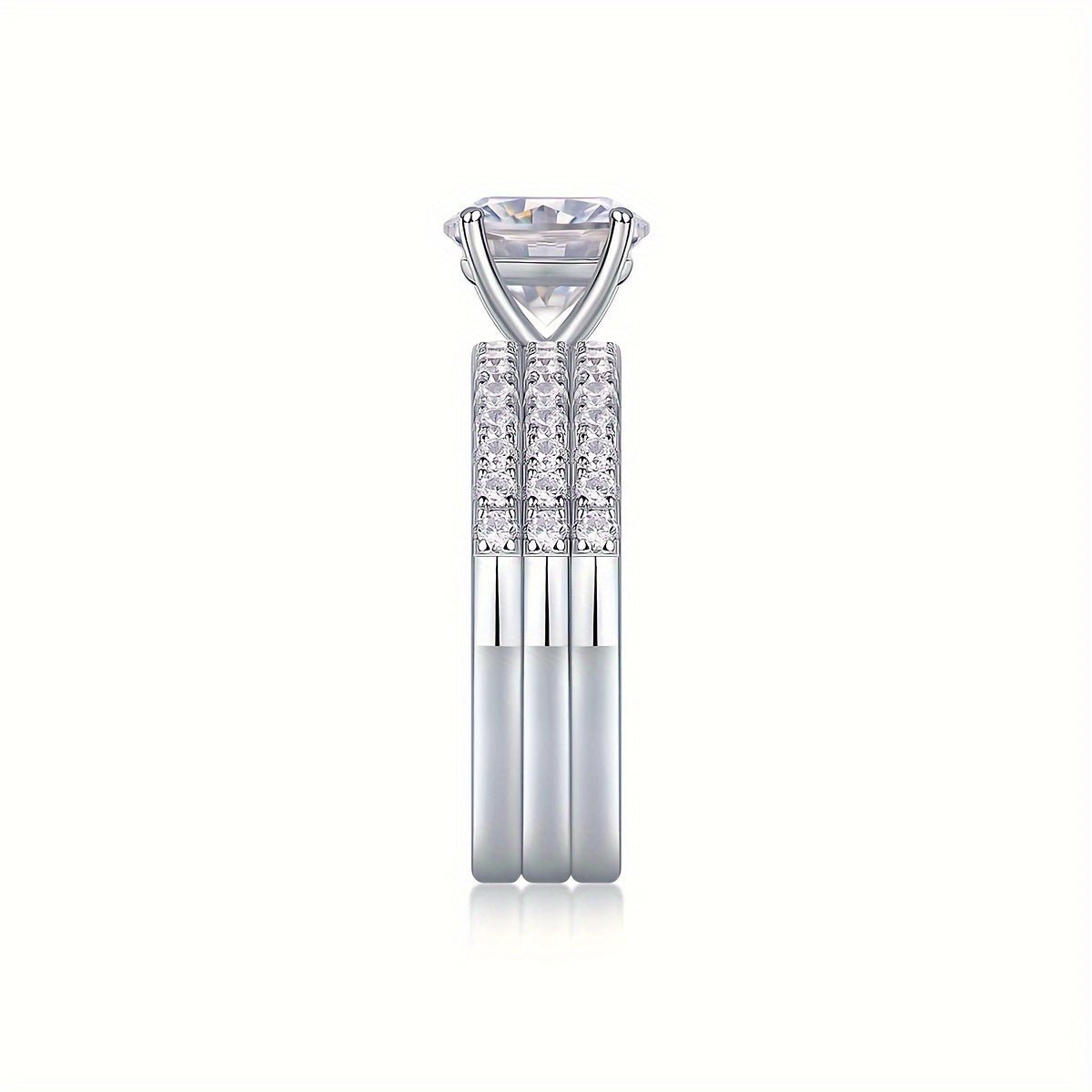 Moissanite Ring 925 Sterling Silver Plated with 18K Gold Plated for Men and Women, Suitable for Banquets, Parties, Official Occasions, Festivals, Valentine's Day, Proposals, Engagements, Weddings, Anniversaries, Birthdays - La Tienda Bella