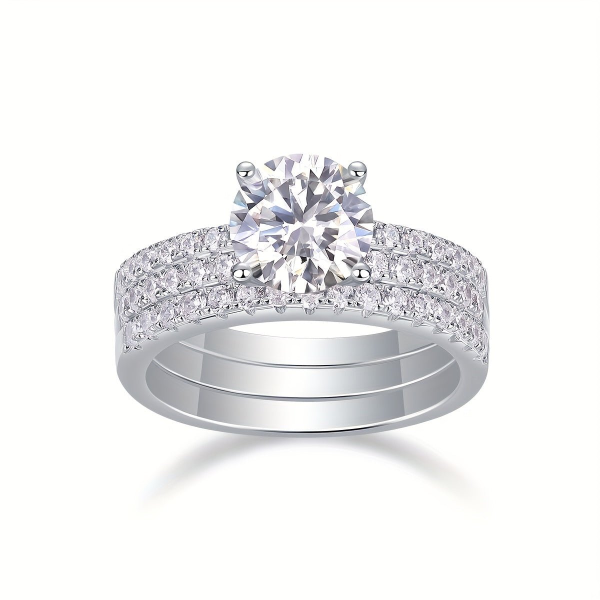 Moissanite Ring 925 Sterling Silver Plated with 18K Gold Plated for Men and Women, Suitable for Banquets, Parties, Official Occasions, Festivals, Valentine's Day, Proposals, Engagements, Weddings, Anniversaries, Birthdays - La Tienda Bella