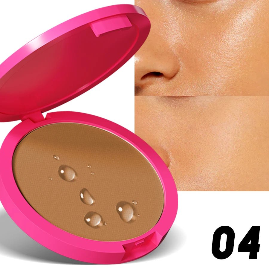 Natural Matte Pressed Powder Oil Control Brighten Whitening Face Base Foundation Compact Concealer Makeup Cosmetics - La Tienda Bella