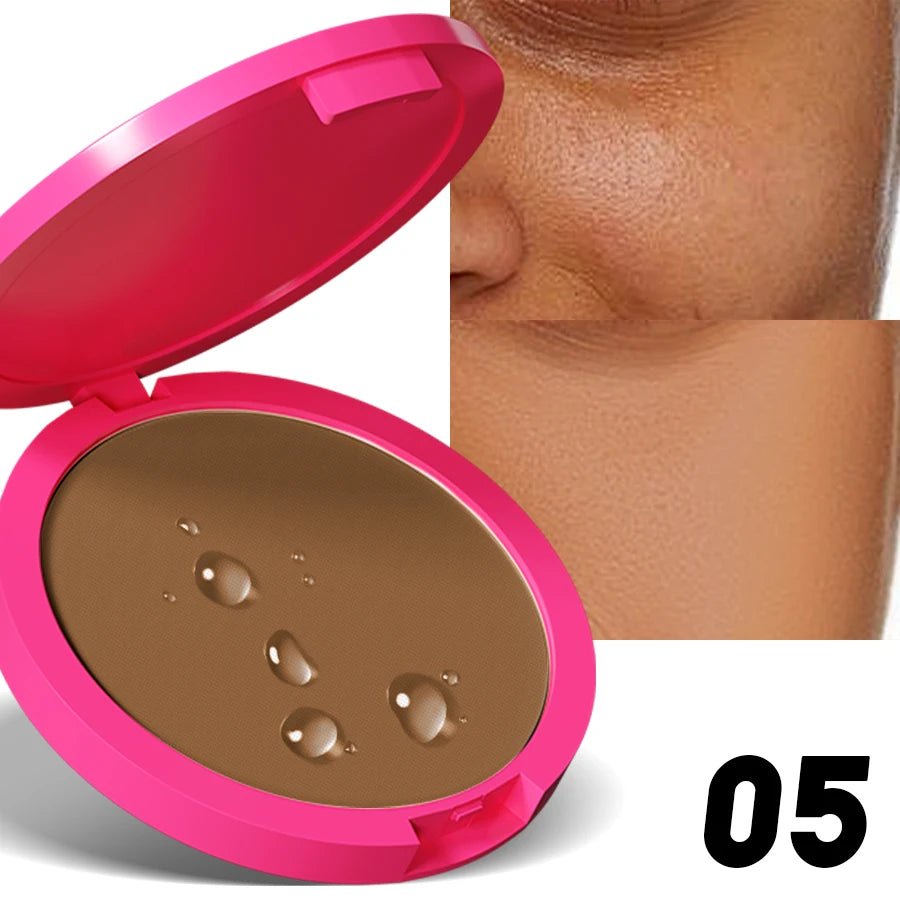 Natural Matte Pressed Powder Oil Control Brighten Whitening Face Base Foundation Compact Concealer Makeup Cosmetics - La Tienda Bella