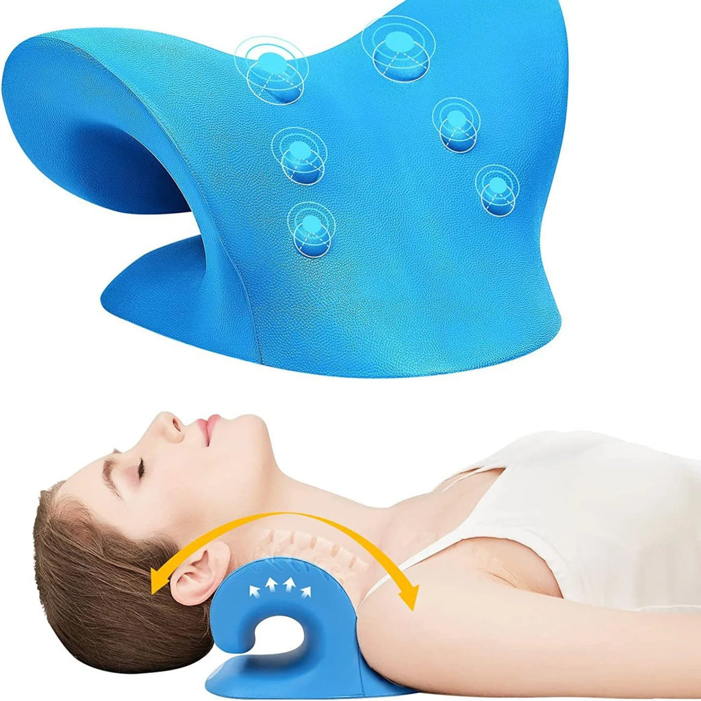 Neck Shoulder Stretcher Relaxer Cervical Chiropractic Traction Device Massage Pillow for Pain Relief Cervical Spine Alignment - La Tienda Bella