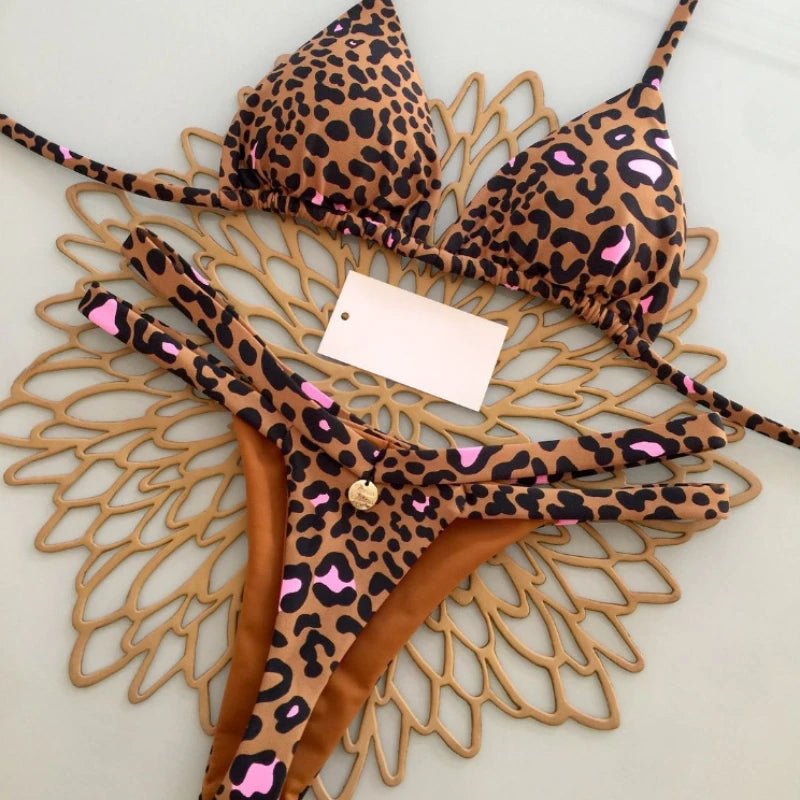New Bikini Women Swimsuit Beach Vacation Swimwear Leopard Printed Sexy Bikini Set - La Tienda Bella