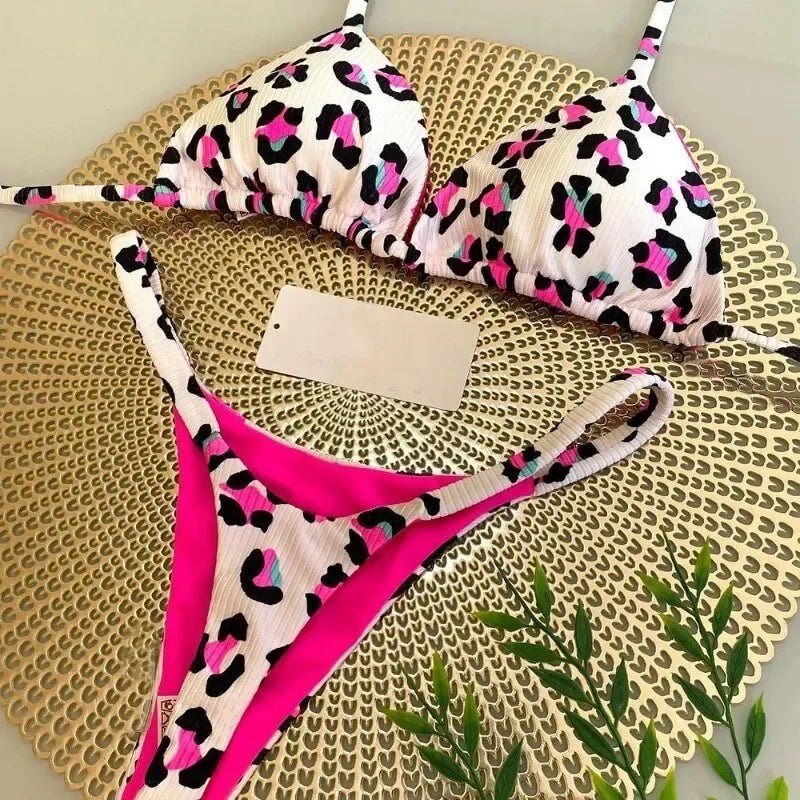 New Bikini Women Swimsuit Beach Vacation Swimwear Leopard Printed Sexy Bikini Set - La Tienda Bella