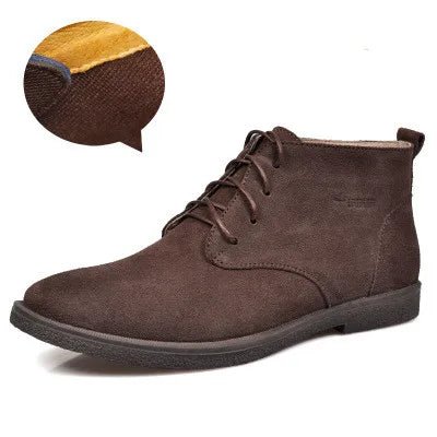 New Men Shoes Winter boots Suede Leather Boots Men Snow Boots Waterproof Winter Shoes Leather Men Ankle Boots Fur Men Shoes - La Tienda Bella