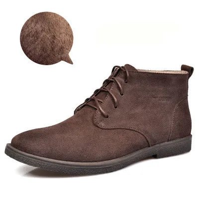 New Men Shoes Winter boots Suede Leather Boots Men Snow Boots Waterproof Winter Shoes Leather Men Ankle Boots Fur Men Shoes - La Tienda Bella