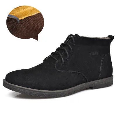 New Men Shoes Winter boots Suede Leather Boots Men Snow Boots Waterproof Winter Shoes Leather Men Ankle Boots Fur Men Shoes - La Tienda Bella