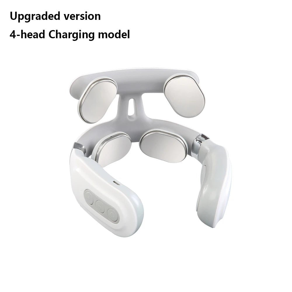 New Neck Massage Intelligent USB Rechargeable Adjustment Heating Pressing Pulse Portable Pulse Cervical Spine Massager Neck Care - La Tienda Bella