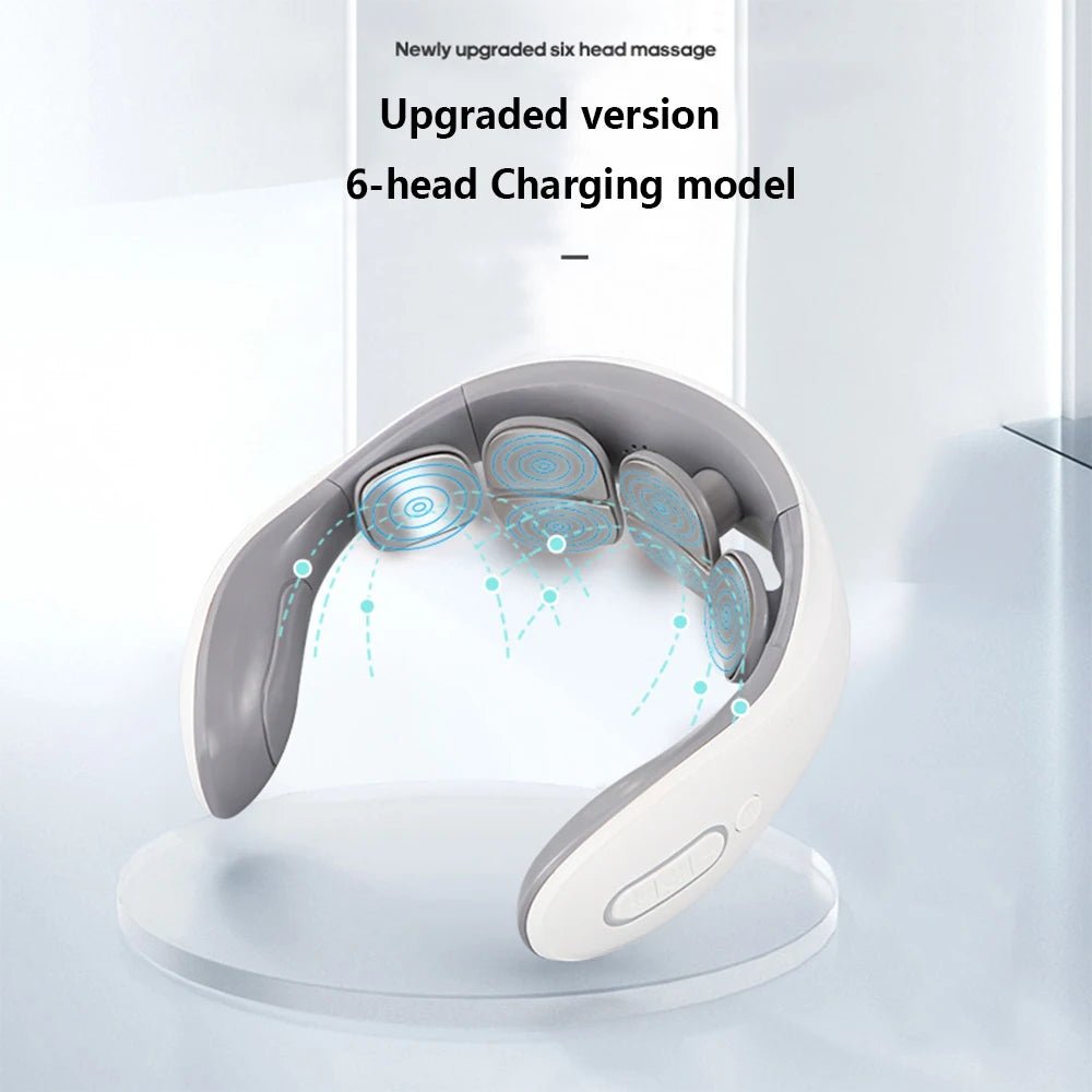 New Neck Massage Intelligent USB Rechargeable Adjustment Heating Pressing Pulse Portable Pulse Cervical Spine Massager Neck Care - La Tienda Bella