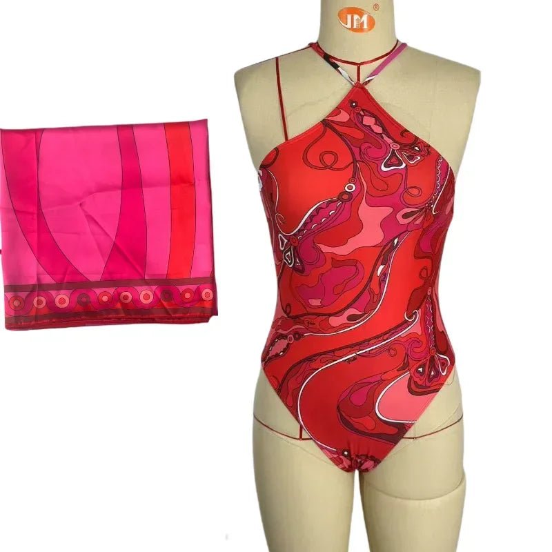 new women's scarf swimsuit beach swimwear headband bikini set - La Tienda Bella