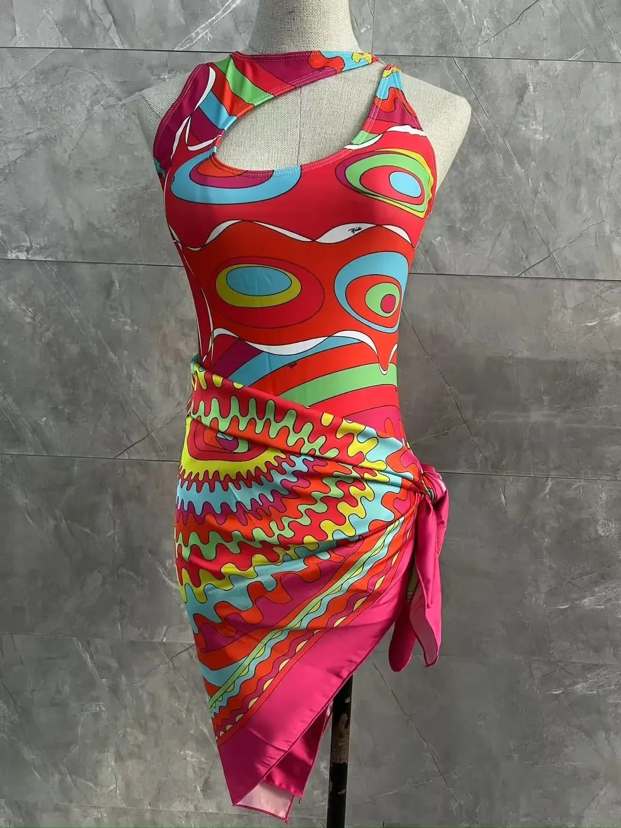 new women's scarf swimsuit beach swimwear headband bikini set - La Tienda Bella
