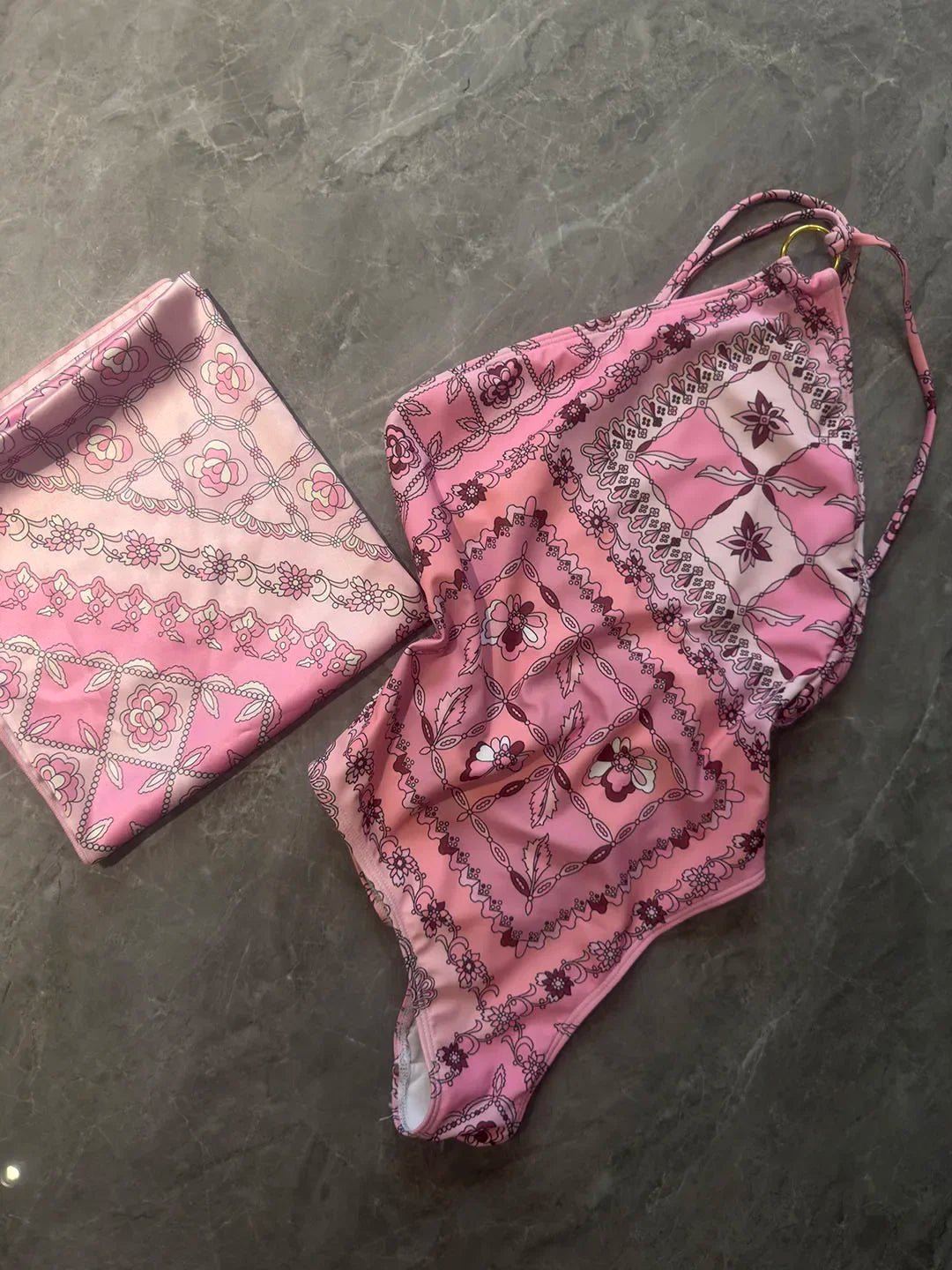 new women's scarf swimsuit beach swimwear headband bikini set - La Tienda Bella