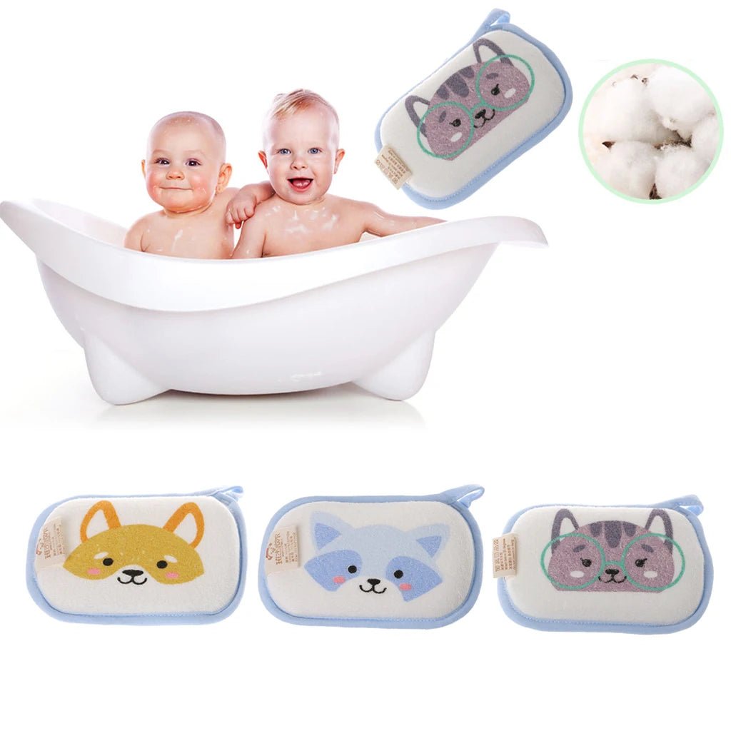 Newborn Baby Bath Brushes Infant Shower Sponge Cotton Rubbing Body Wash Towel - La Tienda Bella