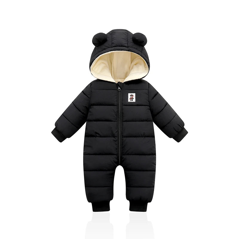 Baby Winter Overalls Snowsuit Hooded Jumpsuit, Cotton/Polyester, Unisex 1-3Y Size - La Tienda Bella
