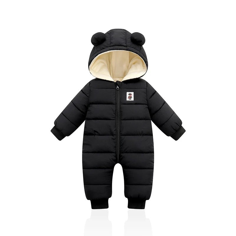 Baby Winter Overalls Snowsuit Hooded Jumpsuit, Cotton/Polyester, Unisex 1-3Y Size - La Tienda Bella